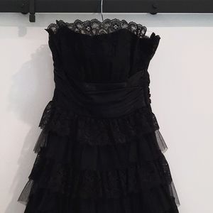 Black ruffle cocktail, prom, homecoming gown